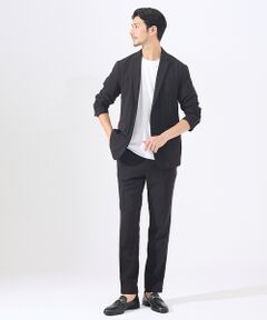 ABAHOUSE / アバハウス テーラードジャケット | 【上下2点セット/セットアップ対応】シルキータッチ ウォッシャブル セットアップ