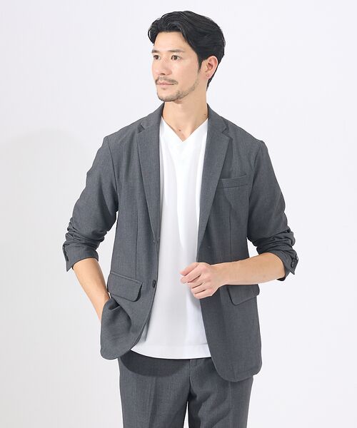 ABAHOUSE / アバハウス テーラードジャケット | 【上下2点セット/セットアップ対応】シルキータッチ ウォッシャブル セットアップ | 詳細2