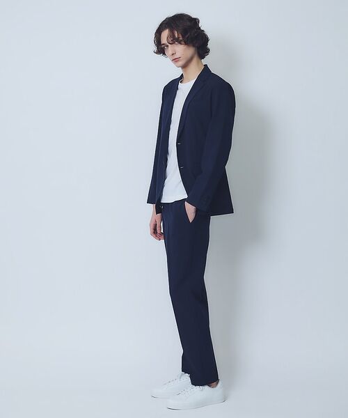 ABAHOUSE/アバハウス 【上下2点セット/セットアップ対応】シルキータッチ ウォッシャブル セットアップ ネイビー 48 ABAHOUSE/アバハウス 【上下2点セット/セットアップ対応】シルキータッチ ウォッシャブル セットアップ ネイビー 48