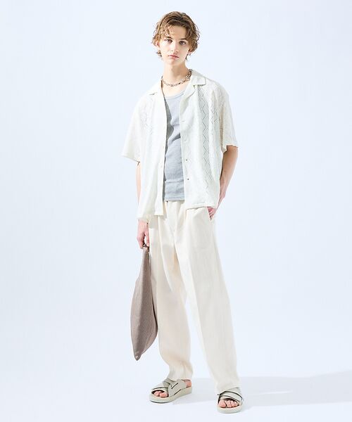 ABAHOUSE / アバハウス シャツ・ブラウス | 【AH ABAHOUSE】ダイヤ柄 シアーストレッチ 半袖シャツ | 詳細5