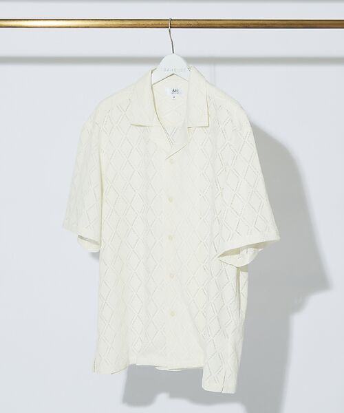 ABAHOUSE/アバハウス 【AH ABAHOUSE】ダイヤ柄 シアーストレッチ 半袖シャツ【予約】 オフホワイト 48 ABAHOUSE/アバハウス 【AH ABAHOUSE】ダイヤ柄 シアーストレッチ 半袖シャツ【予約】 オフホワイト 48