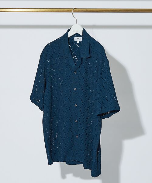 ABAHOUSE/アバハウス 【AH ABAHOUSE】ダイヤ柄 シアーストレッチ 半袖シャツ【予約】 ダークグリーン 46 ABAHOUSE/アバハウス 【AH ABAHOUSE】ダイヤ柄 シアーストレッチ 半袖シャツ【予約】 ダークグリーン 46