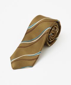 ABAHOUSE / アバハウス ネクタイ | シルクネクタイ レジメンタル風ウェーブ柄 / MADE IN JAPAN