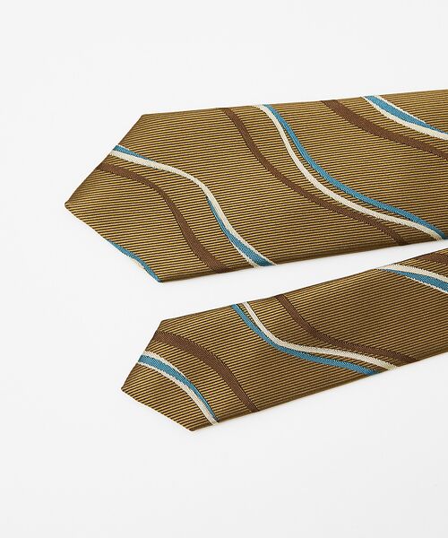 ABAHOUSE / アバハウス ネクタイ | シルクネクタイ レジメンタル風ウェーブ柄 / MADE IN JAPAN | 詳細2