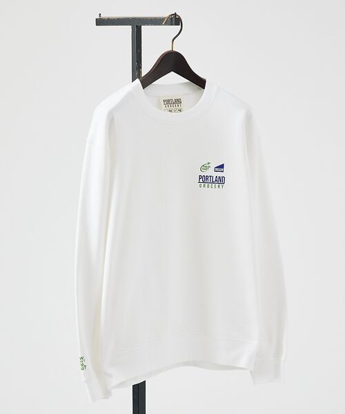 ABAHOUSE / アバハウス スウェット | 【PORTLAND-GROCERY】ロゴプリント クルーネックスウェット / L | 詳細1