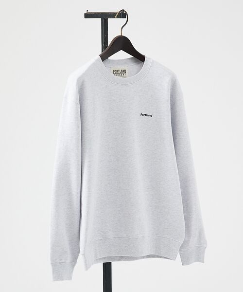 ABAHOUSE/アバハウス 【PORTLAND-GROCERY】バックプリント クルーネックスウェット / グレー 46 ABAHOUSE/アバハウス 【PORTLAND-GROCERY】バックプリント クルーネックスウェット / グレー 46
