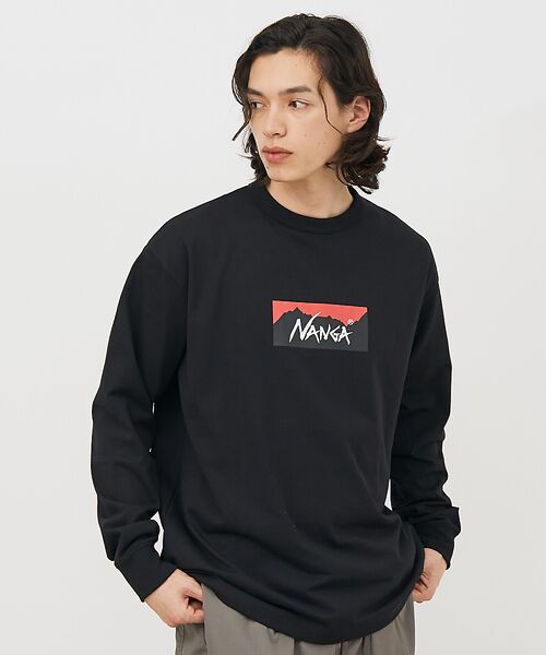 ABAHOUSE/アバハウス 【NANGA/ナンガ】ECO HYBRID BOX LOGO LS/ボックスロゴ ブラック M ABAHOUSE/アバハウス 【NANGA/ナンガ】ECO HYBRID BOX LOGO LS/ボックスロゴ ブラック M