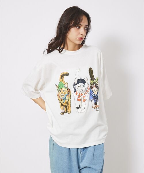 ABAHOUSE / アバハウス Tシャツ | 【CORISCO/コリスコ】 Animal猫 Tシャツ/アニマルTシャツ【予約】 | 詳細14
