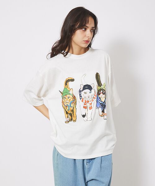 ABAHOUSE / アバハウス Tシャツ | 【CORISCO/コリスコ】 Animal猫 Tシャツ/アニマルTシャツ | 詳細3