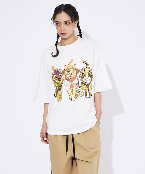 ABAHOUSE/アバハウス 【CORISCO/コリスコ】 Animal猫 Tシャツ/アニマルTシャツ ホワイト系その他3 M ABAHOUSE/アバハウス 【CORISCO/コリスコ】 Animal猫 Tシャツ/アニマルTシャツ ホワイト系その他3 M