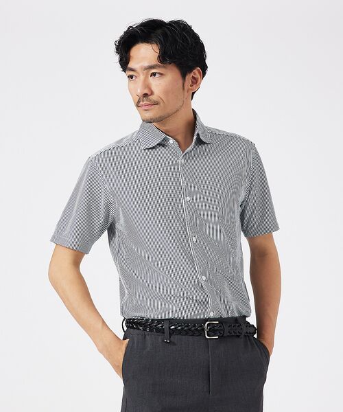 ABAHOUSE/アバハウス トリコットサッカー 半袖シャツ【予約】 ブルー系その他1 44 ABAHOUSE/アバハウス トリコットサッカー 半袖シャツ【予約】 ブルー系その他1 44