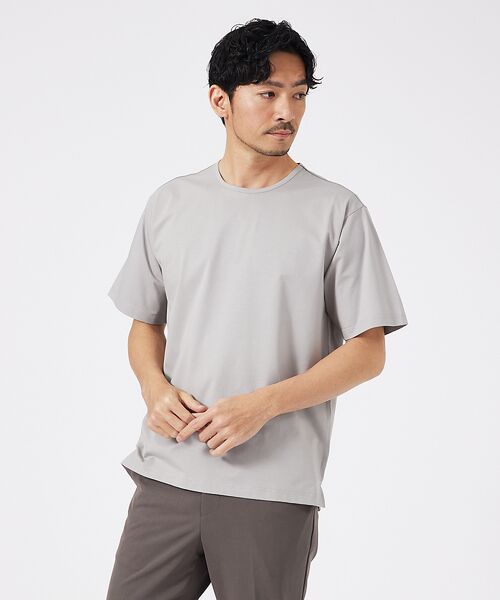 ABAHOUSE/アバハウス 【通年生地使用】シルケット天竺 半袖Tシャツ グレージュ 50 ABAHOUSE/アバハウス 【通年生地使用】シルケット天竺 半袖Tシャツ グレージュ 50