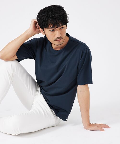 ABAHOUSE/アバハウス 【通年生地使用】シルケット天竺 半袖Tシャツ グリーン 48 ABAHOUSE/アバハウス 【通年生地使用】シルケット天竺 半袖Tシャツ グリーン 48