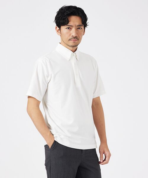 ABAHOUSE/アバハウス トリコットサッカー ボタンダウン ポロシャツ【予約】 ホワイト 48 ABAHOUSE/アバハウス トリコットサッカー ボタンダウン ポロシャツ【予約】 ホワイト 48