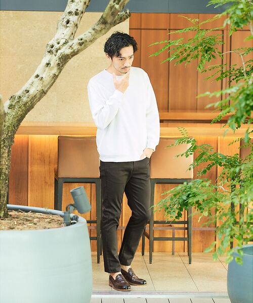 ABAHOUSE / アバハウス スウェット | ドットツイル ダンボール クルーネック プルオーバー | 詳細1