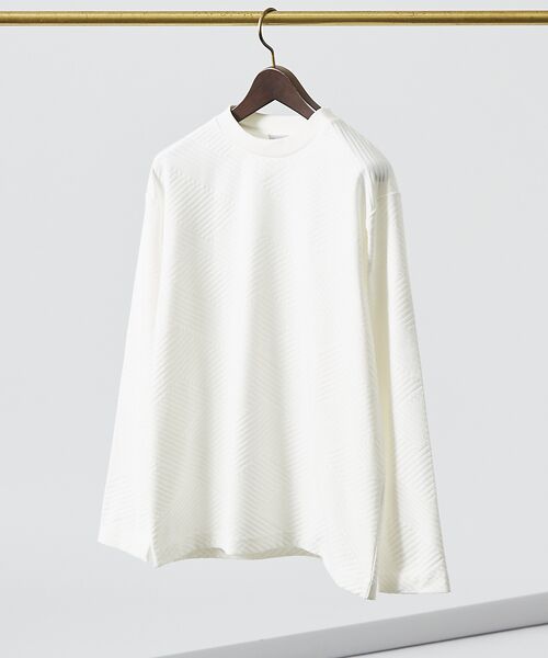 ABAHOUSE/アバハウス ジオメトリックリンクス 長袖Tシャツ ホワイト 48 ABAHOUSE/アバハウス ジオメトリックリンクス 長袖Tシャツ ホワイト 48