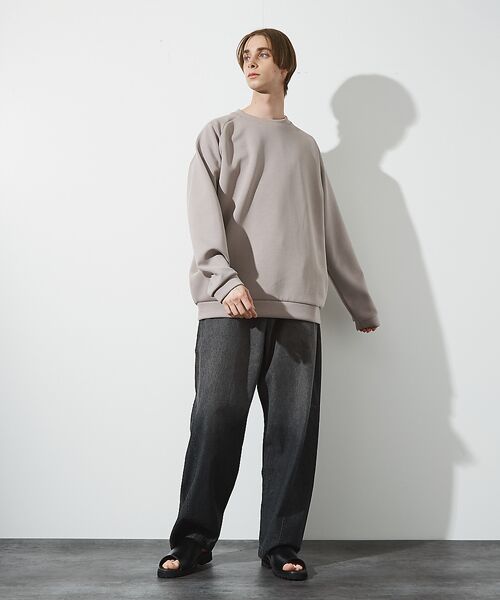ABAHOUSE / アバハウス スウェット | 【インバーテッドプリーツ】 ダンボールニット プルオーバー / クルーネック ス | 詳細7