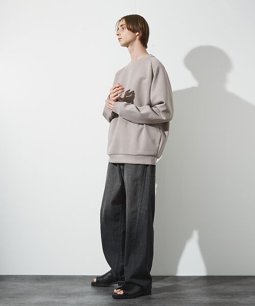 ABAHOUSE / アバハウス スウェット | 【インバーテッドプリーツ】 ダンボールニット プルオーバー / クルーネック ス | 詳細11