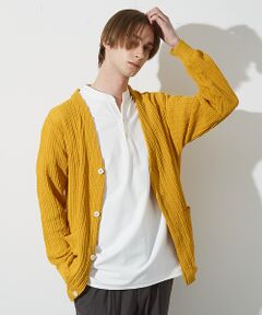 ABAHOUSE / アバハウス カーディガン・ボレロ | 【メッシュニット】ドライタッチ 比翼 カーディガン / シアーカーディガン