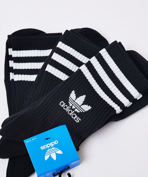 ABAHOUSE / アバハウス ソックス | 【adidas / アディダス】ミッドカット クルーソックス 3足組 | 詳細7