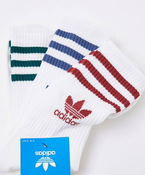 ABAHOUSE / アバハウス ソックス | 【adidas / アディダス】ミッドカット クルーソックス 3足組 | 詳細8
