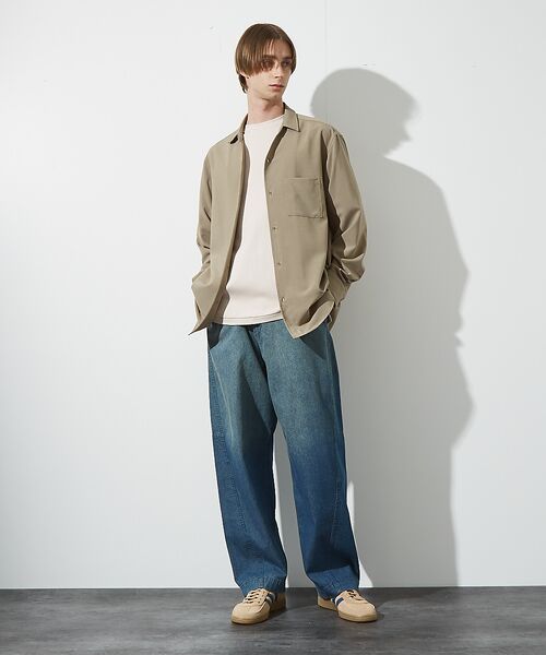 ABAHOUSE / アバハウス シャツ・ブラウス | 【セットアップ対応】Vネック スキッパー シャツ / イージーケア / ストレッ | 詳細1