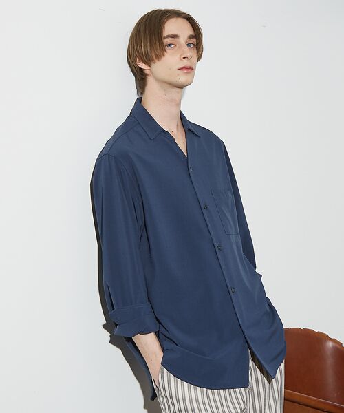 ABAHOUSE / アバハウス シャツ・ブラウス | 【セットアップ対応】Vネック スキッパー シャツ / イージーケア / ストレッ | 詳細17