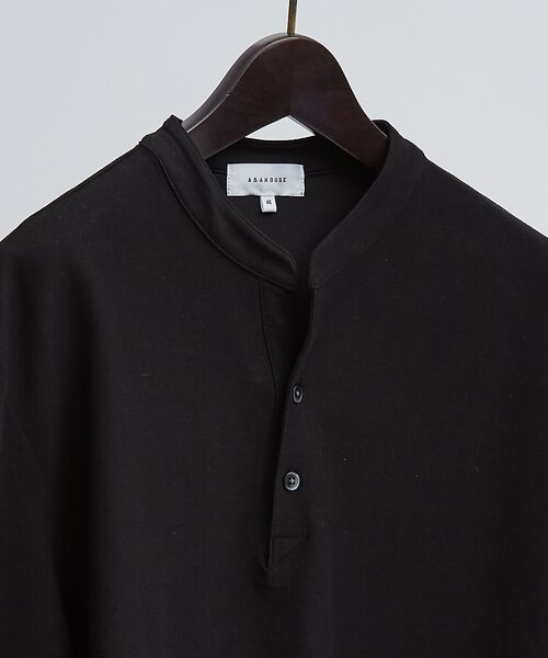 ABAHOUSE/アバハウス 【接触冷感】Vネック スキッパーTシャツ/ヘンリーネック/COVEROSS(R) ブラック 44 ABAHOUSE/アバハウス 【接触冷感】Vネック スキッパーTシャツ/ヘンリーネック/COVEROSS(R) ブラック 44