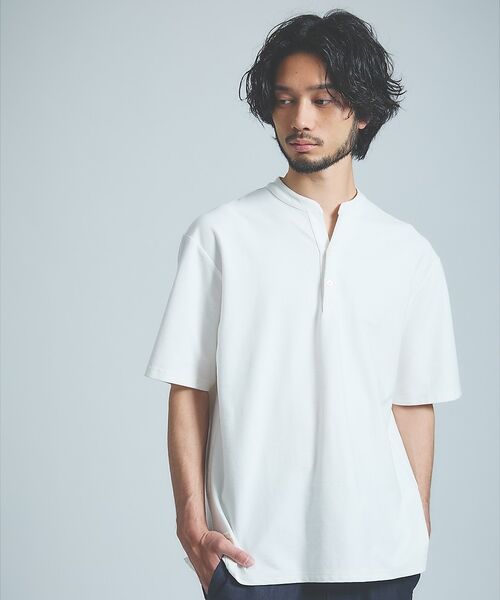 ABAHOUSE / アバハウス Tシャツ | 【接触冷感】Vネック スキッパーTシャツ/ヘンリーネック/COVEROSS(R)（ホワイト系その他1）