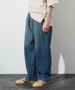 ABAHOUSE / アバハウス デニムパンツ | 【ヴィンテージ加工】 LIGHT CURVED DENIM /ワイドデニム/ライ