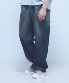 ABAHOUSE / アバハウス デニムパンツ | 【ヴィンテージ加工】 LIGHT CURVED DENIM /ワイドデニム/ライ