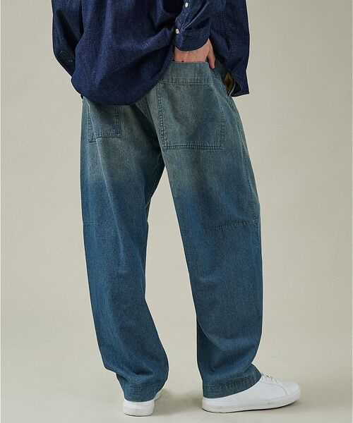 ABAHOUSE / アバハウス デニムパンツ | 【ヴィンテージ加工】 LIGHT CURVED DENIM /ワイドデニム/ライ | 詳細25