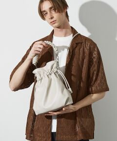 ABAHOUSE / アバハウス ショルダーバッグ | 【マルチウェイ】 フェイクレザー 巾着ショルダーバッグ / ユニセックス