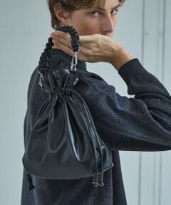 ABAHOUSE / アバハウス ショルダーバッグ | 【マルチウェイ】 フェイクレザー 巾着ショルダーバッグ / ユニセックス