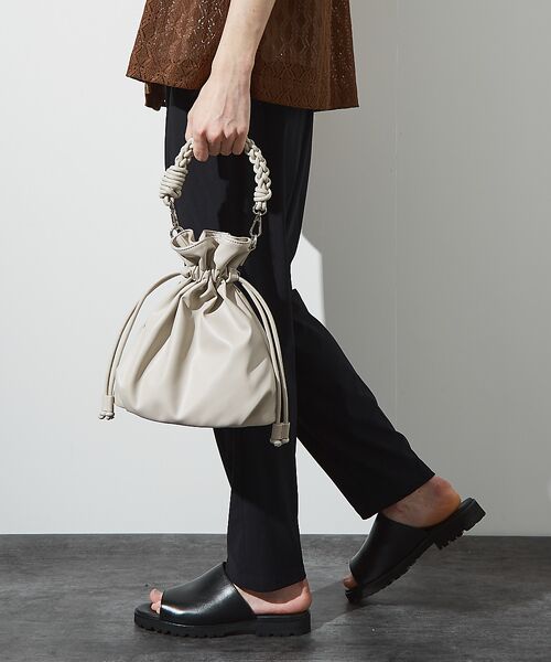 ABAHOUSE / アバハウス ショルダーバッグ | 【マルチウェイ】 フェイクレザー 巾着ショルダーバッグ / ユニセックス | 詳細2