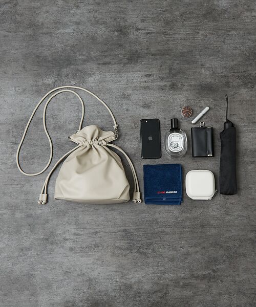 ABAHOUSE / アバハウス ショルダーバッグ | 【マルチウェイ】 フェイクレザー 巾着ショルダーバッグ / ユニセックス | 詳細5