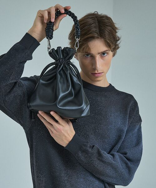 ABAHOUSE / アバハウス ショルダーバッグ | 【マルチウェイ】 フェイクレザー 巾着ショルダーバッグ / ユニセックス | 詳細6