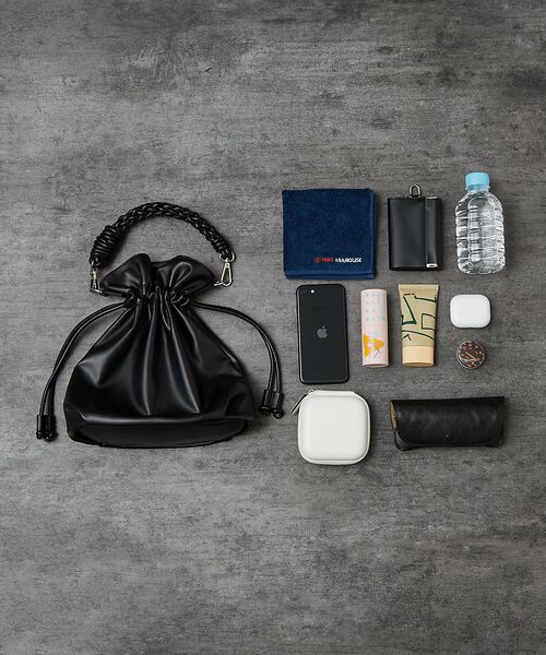 ABAHOUSE / アバハウス ショルダーバッグ | 【マルチウェイ】 フェイクレザー 巾着ショルダーバッグ / ユニセックス | 詳細19