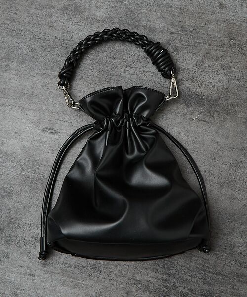 ABAHOUSE / アバハウス ショルダーバッグ | 【マルチウェイ】 フェイクレザー 巾着ショルダーバッグ / ユニセックス | 詳細20