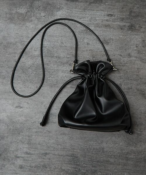 ABAHOUSE / アバハウス ショルダーバッグ | 【マルチウェイ】 フェイクレザー 巾着ショルダーバッグ / ユニセックス | 詳細21