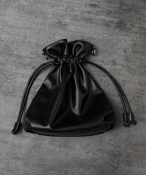 ABAHOUSE / アバハウス ショルダーバッグ | 【マルチウェイ】 フェイクレザー 巾着ショルダーバッグ / ユニセックス | 詳細22