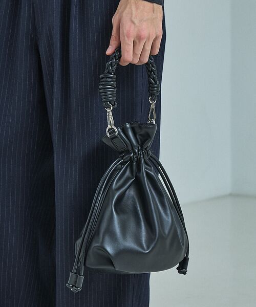 ABAHOUSE / アバハウス ショルダーバッグ | 【マルチウェイ】 フェイクレザー 巾着ショルダーバッグ / ユニセックス | 詳細7
