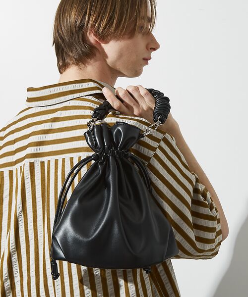 ABAHOUSE / アバハウス ショルダーバッグ | 【マルチウェイ】 フェイクレザー 巾着ショルダーバッグ / ユニセックス | 詳細13