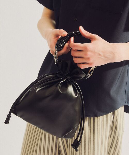 ABAHOUSE / アバハウス ショルダーバッグ | 【マルチウェイ】 フェイクレザー 巾着ショルダーバッグ / ユニセックス | 詳細14