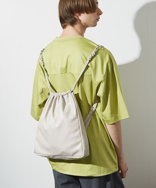 ABAHOUSE / アバハウス リュック・バックパック | 【マルチウェイ】 フェイクレザー 巾着ナップサック / ショルダーバッグ / ユ | 詳細3