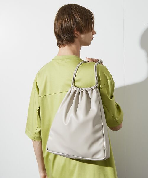 ABAHOUSE / アバハウス リュック・バックパック | 【マルチウェイ】 フェイクレザー 巾着ナップサック / ショルダーバッグ / ユ | 詳細6