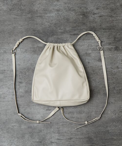 ABAHOUSE / アバハウス リュック・バックパック | 【マルチウェイ】 フェイクレザー 巾着ナップサック / ショルダーバッグ / ユ | 詳細8