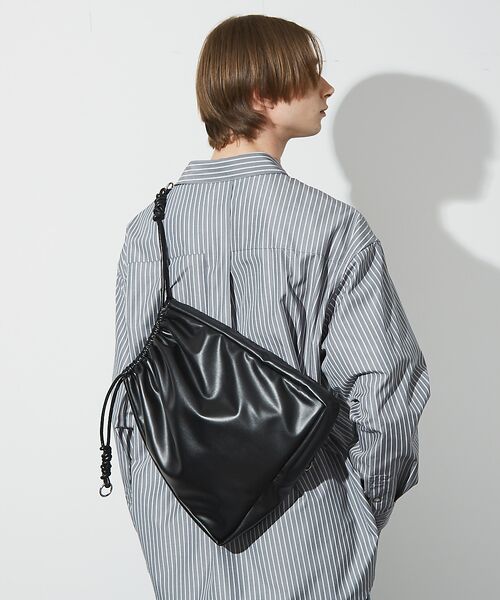 ABAHOUSE / アバハウス リュック・バックパック | 【マルチウェイ】 フェイクレザー 巾着ナップサック / ショルダーバッグ / ユ | 詳細10