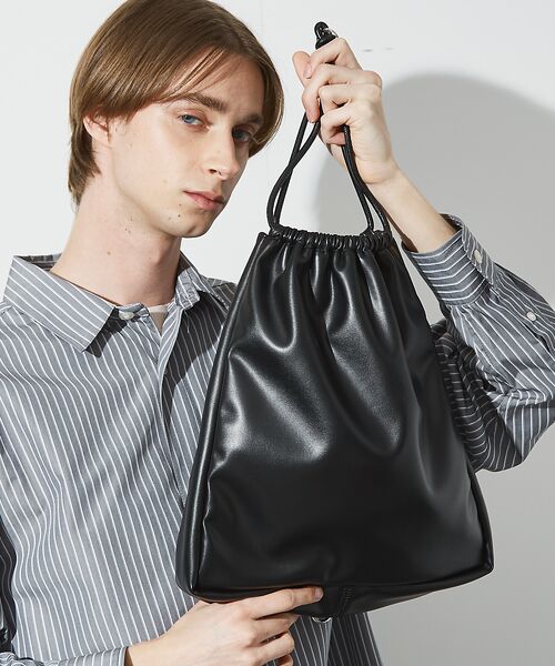 ABAHOUSE / アバハウス リュック・バックパック | 【マルチウェイ】 フェイクレザー 巾着ナップサック / ショルダーバッグ / ユ | 詳細14