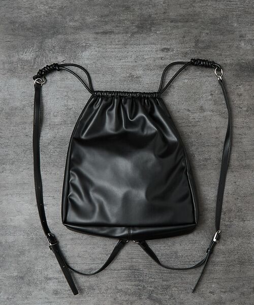 ABAHOUSE / アバハウス リュック・バックパック | 【マルチウェイ】 フェイクレザー 巾着ナップサック / ショルダーバッグ / ユ | 詳細16